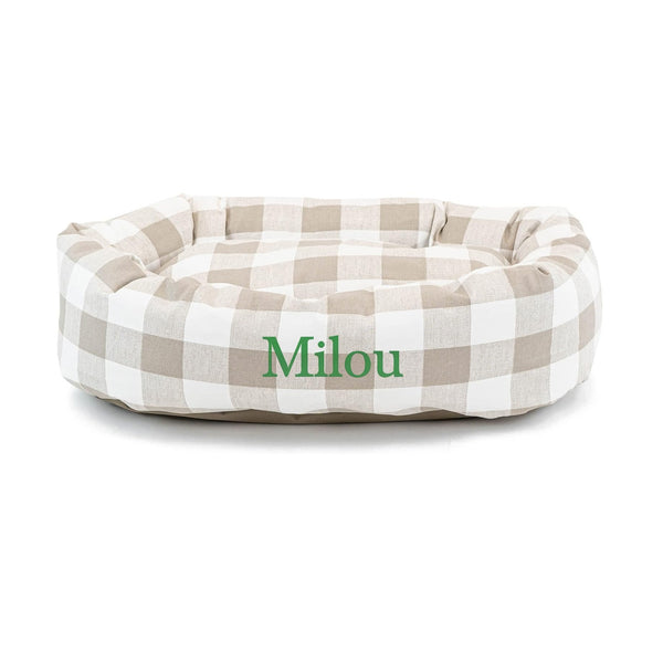 Personalized Donut Style Pet Bed with Custom Embroidered Pet Name