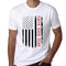 100% Pure Cotton White T-Shirt with a Patriotic Flag Graphics, Unisex, S / M / L / XL / XXL Size Options
